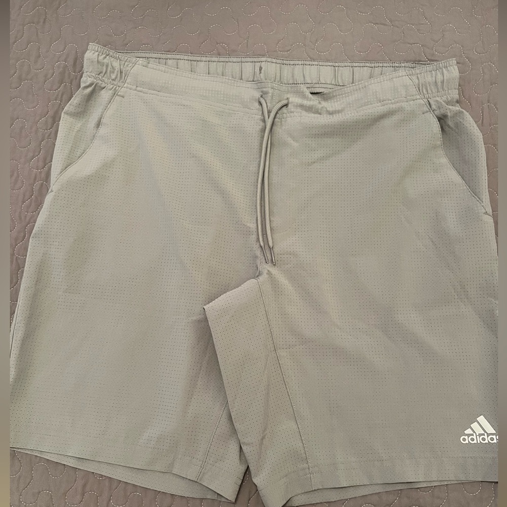 Adidas Gray Athletic Shorts with Relaxed Fit